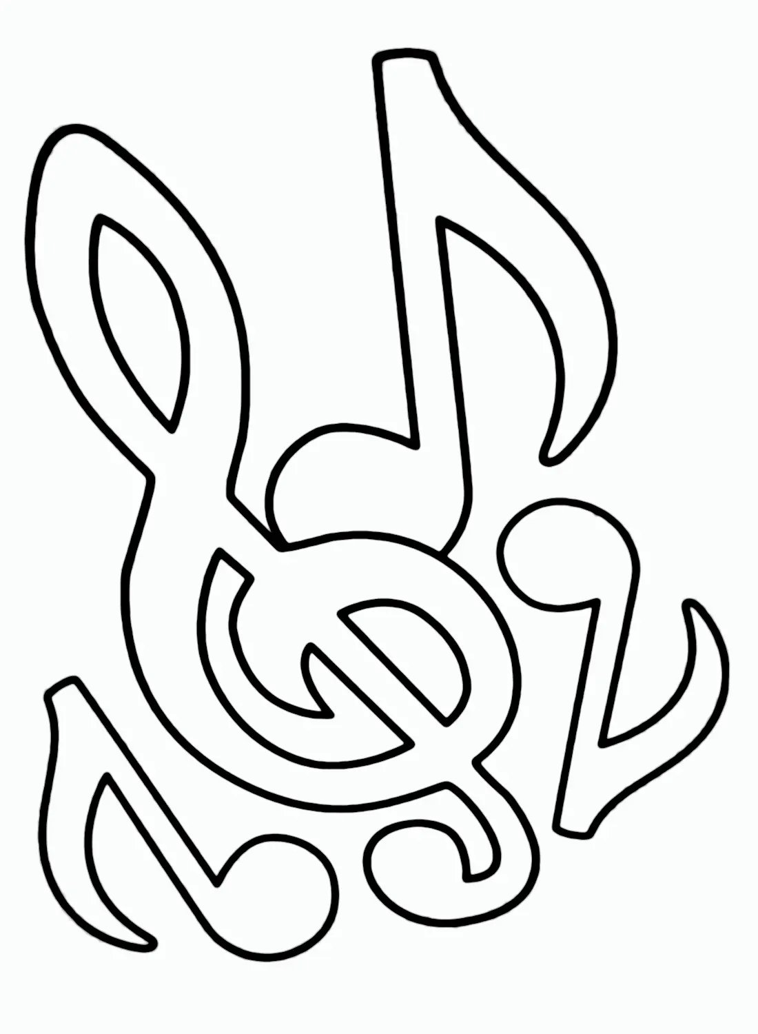 Desenhos de Notas Musicais Para Colorir 9