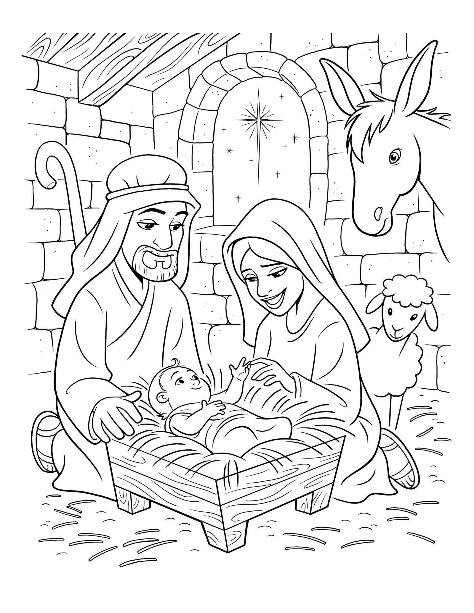 Nativity Of Jesus Coloring Pages 1