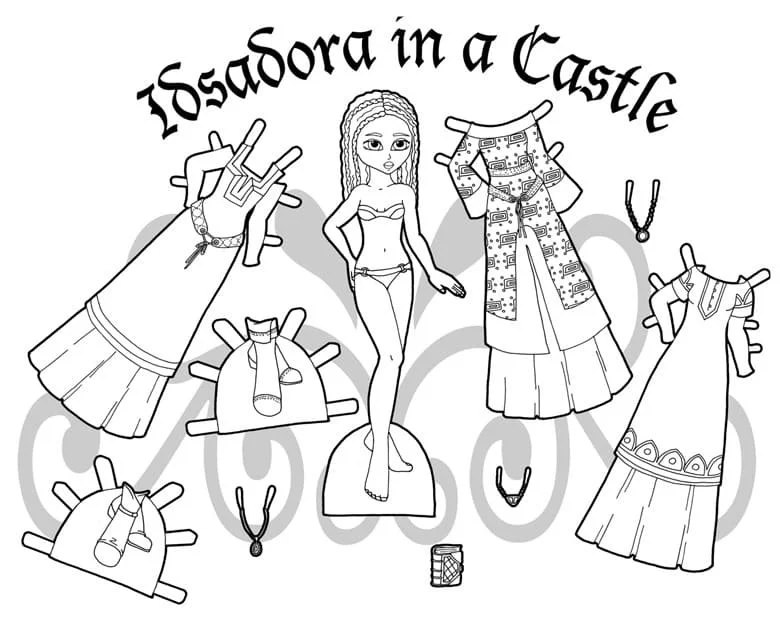 Paper Doll Coloring Pages 15