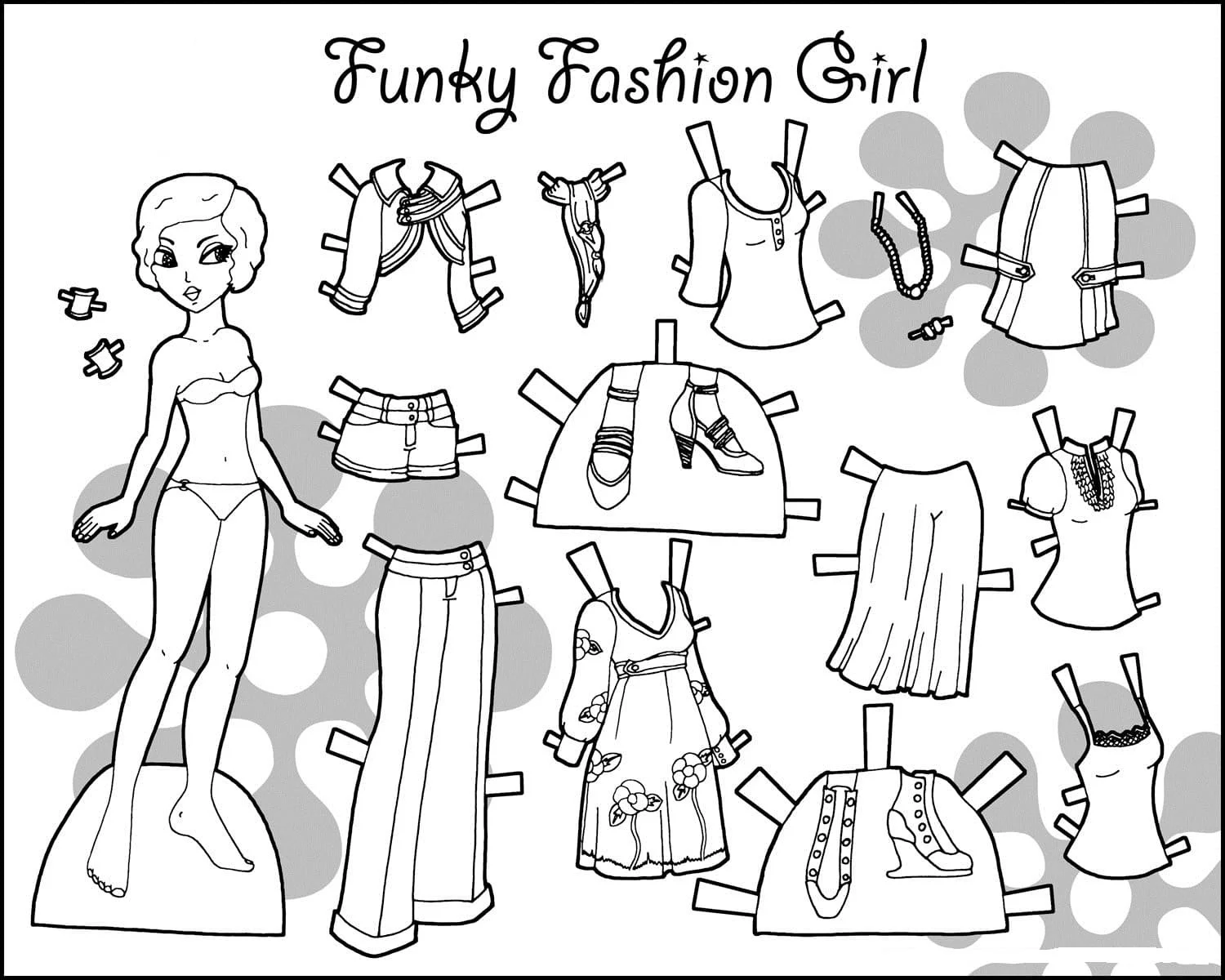 Paper Doll Coloring Pages 34