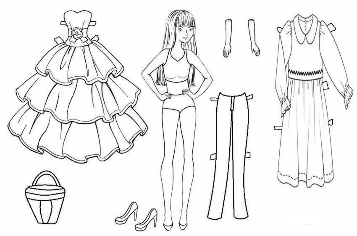 Paper Doll Coloring Pages 44