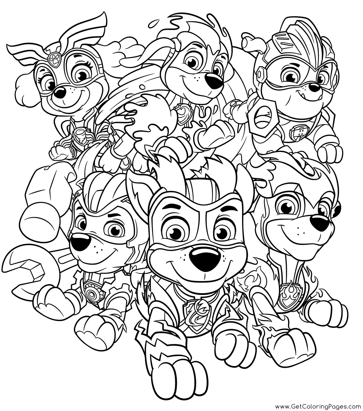 Paw Patrol Mighty Pups Coloring Pages 11