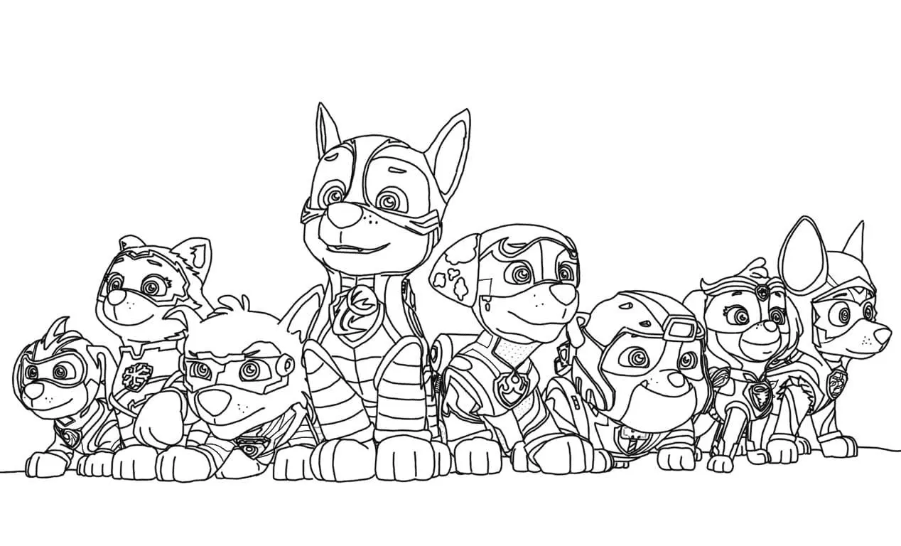 Paw Patrol Mighty Pups Coloring Pages 22
