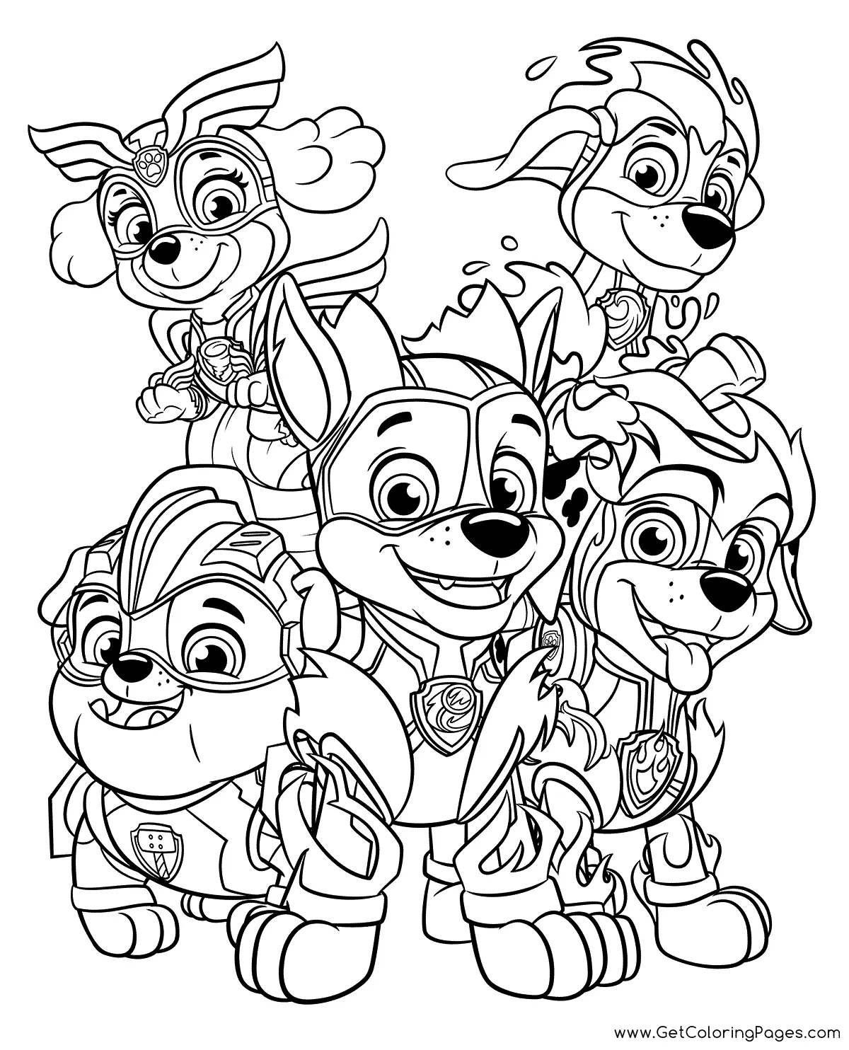 Paw Patrol Mighty Pups Coloring Pages 33