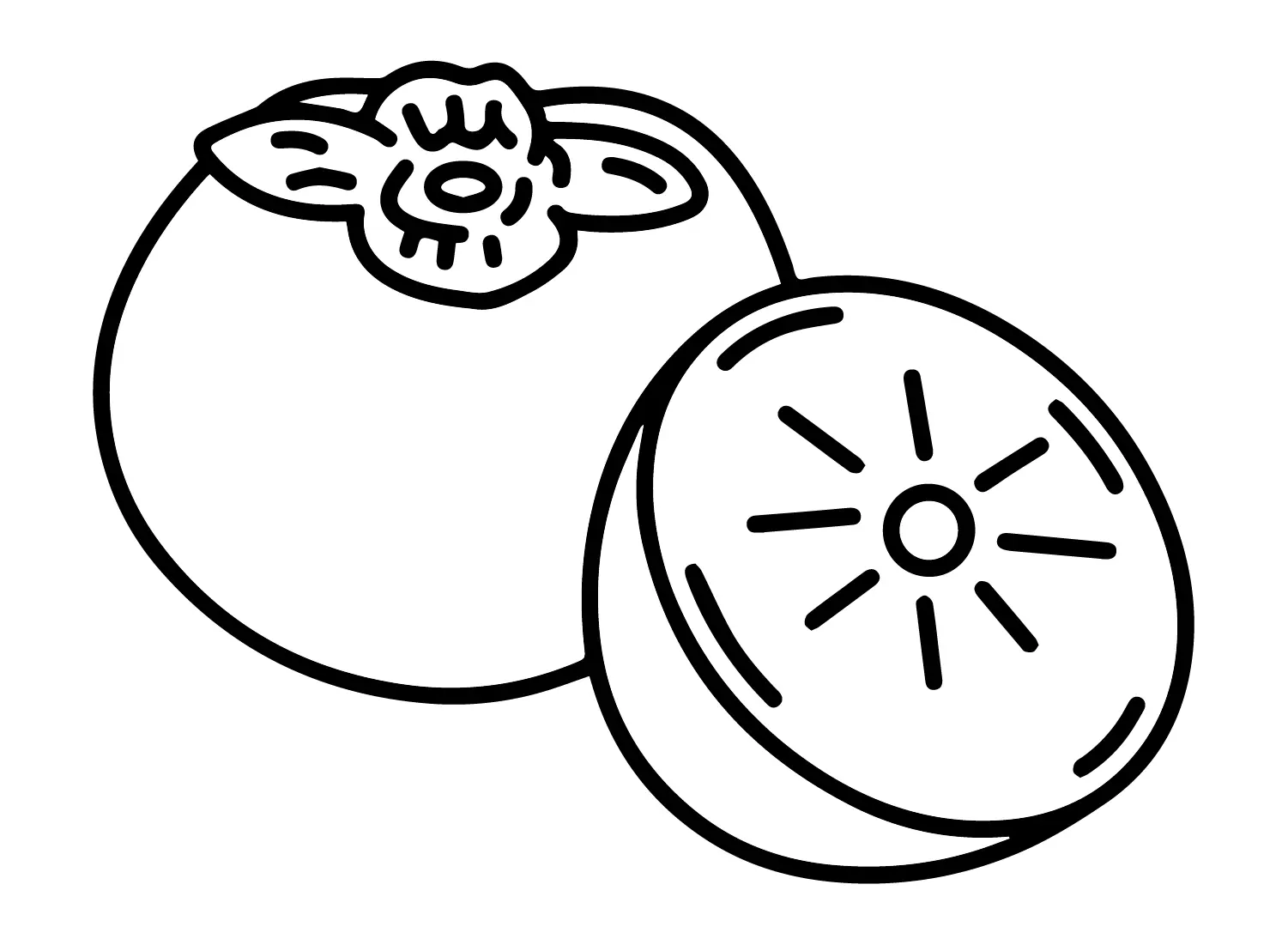 Desenhos de Caqui Para Colorir