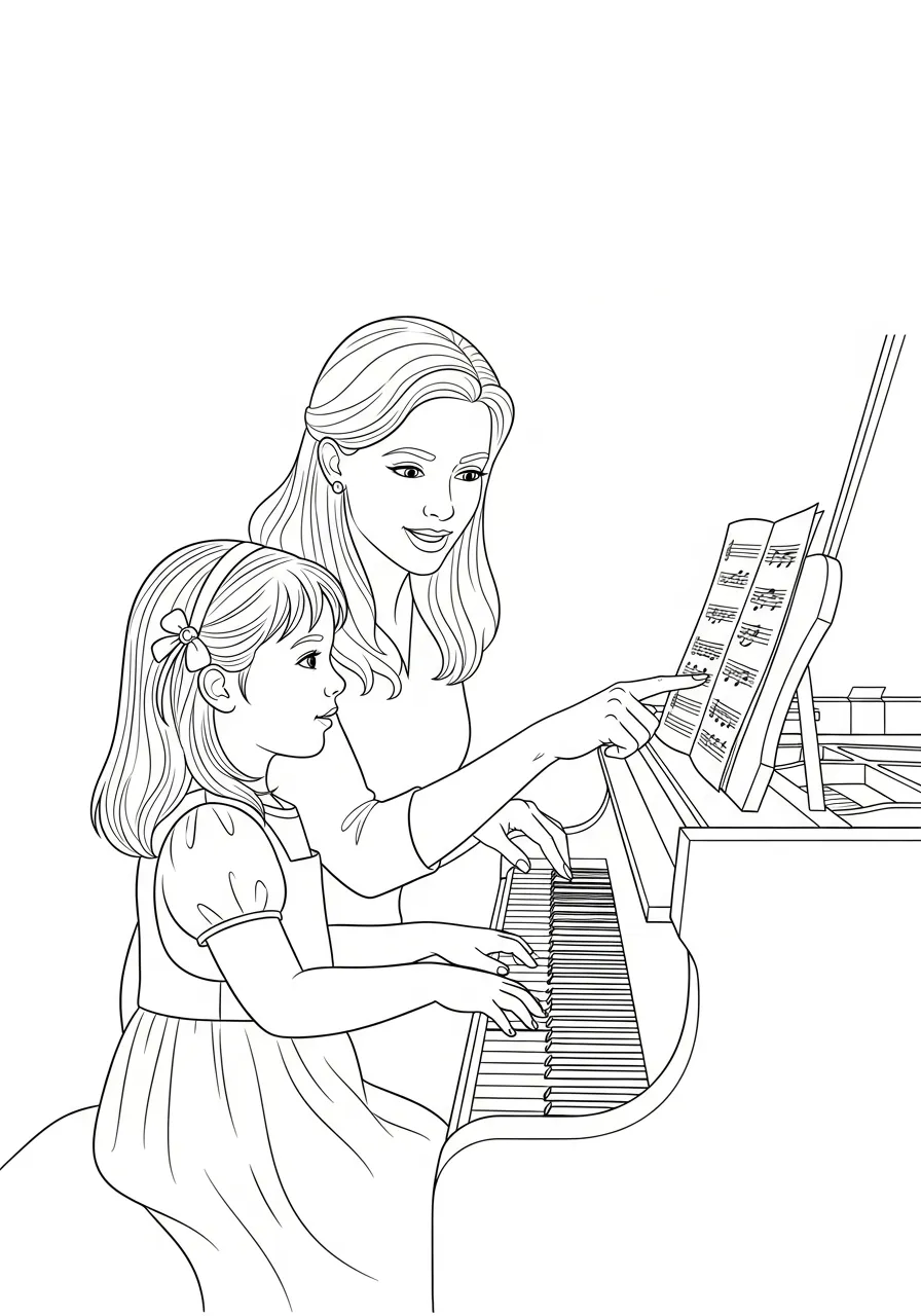 Piano Coloring Pages 15