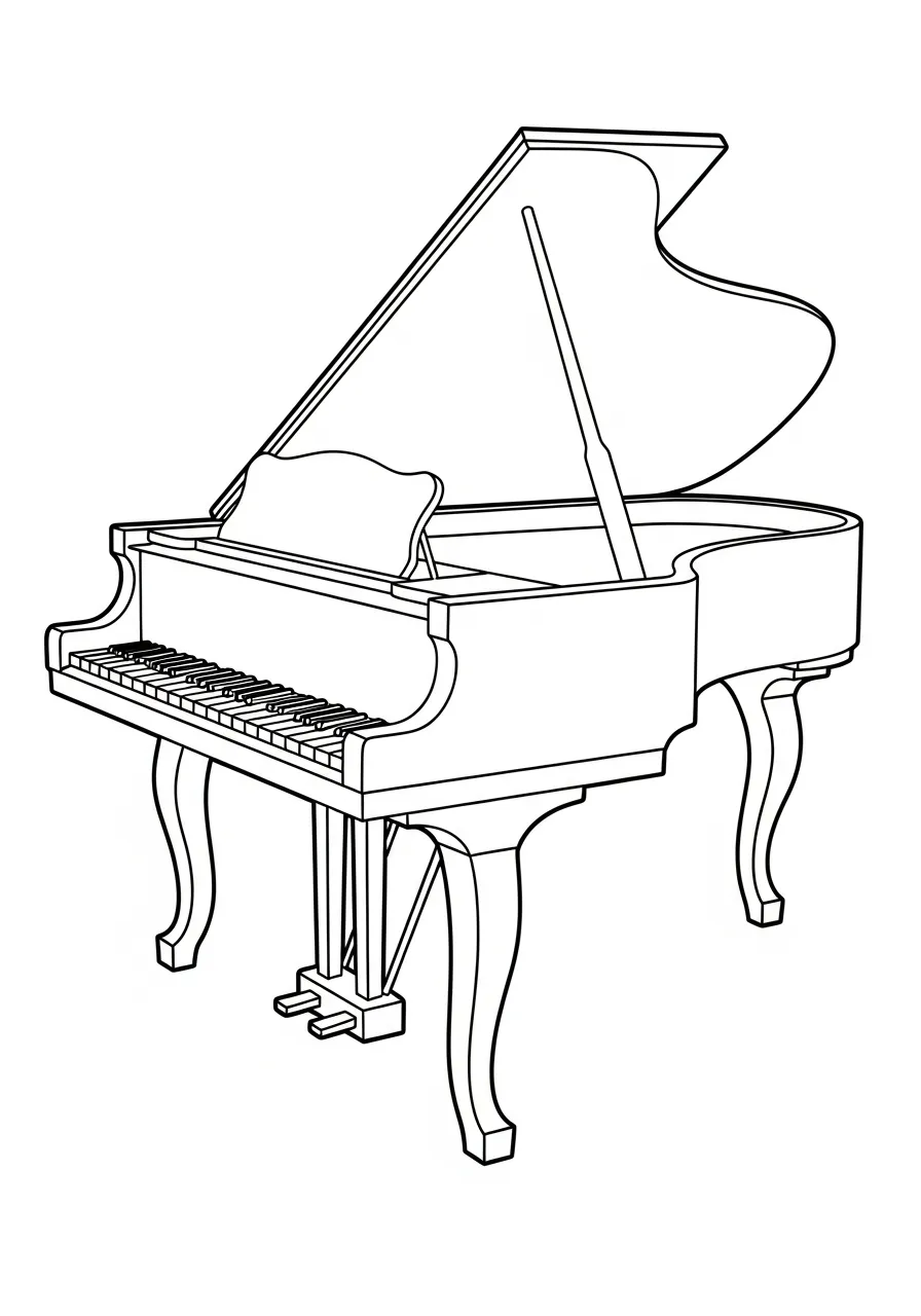 Piano Coloring Pages 2
