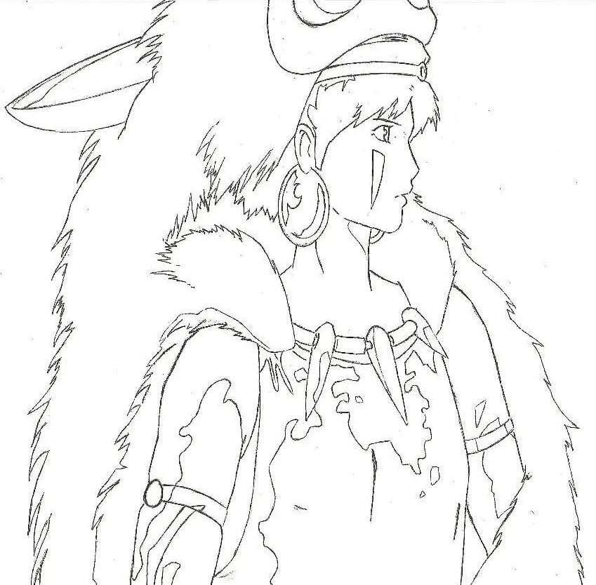 Princess Mononoke Coloring Pages