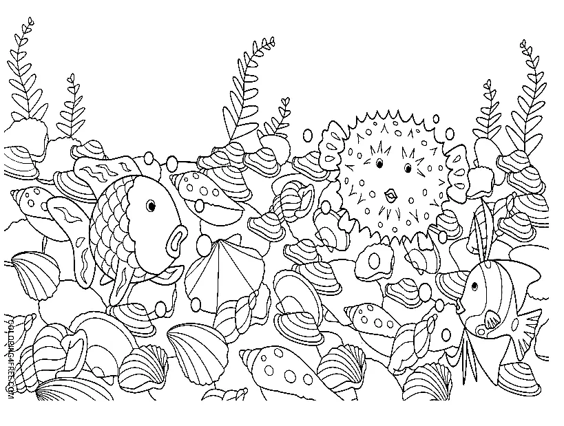 Rainbow Fish Coloring Pages 19