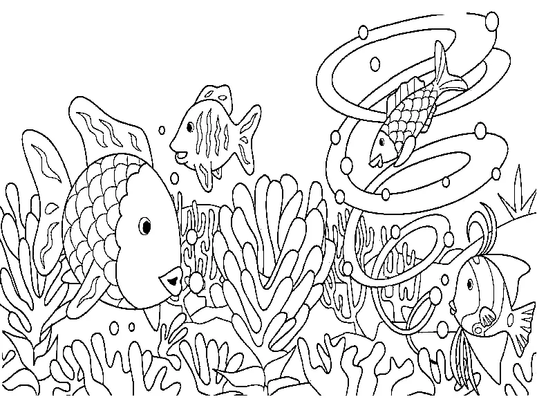 Rainbow Fish Coloring Pages 23