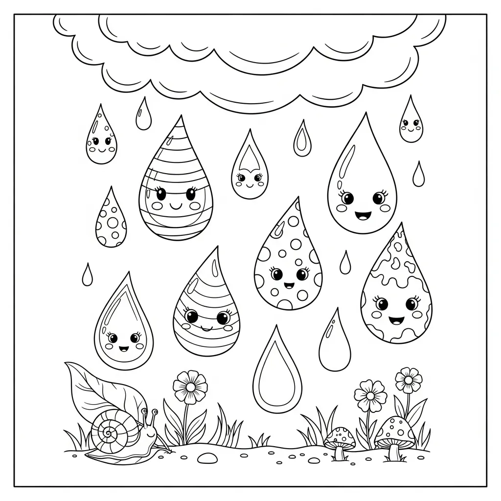 Raindrop Coloring Pages 3