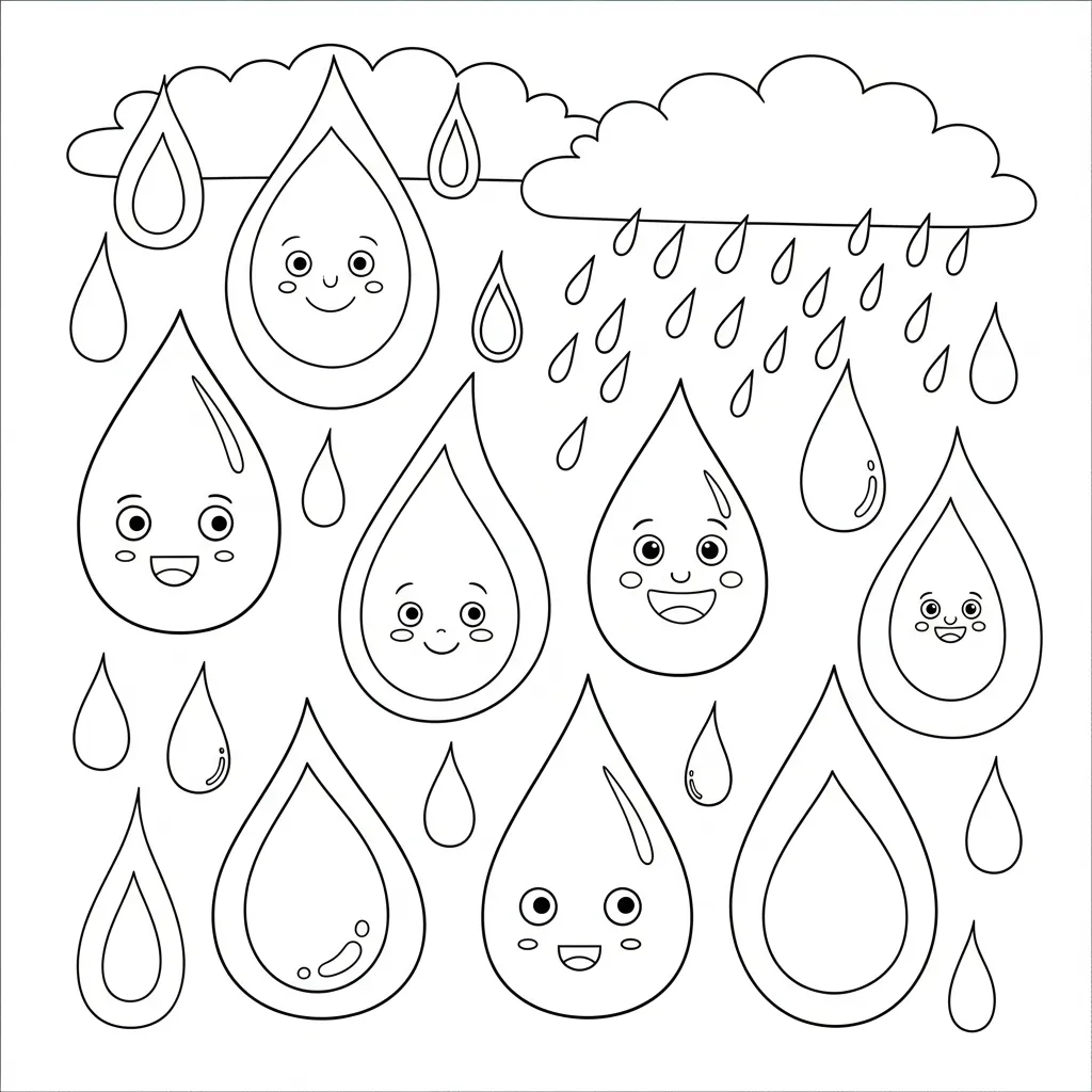 Raindrop Coloring Pages 6