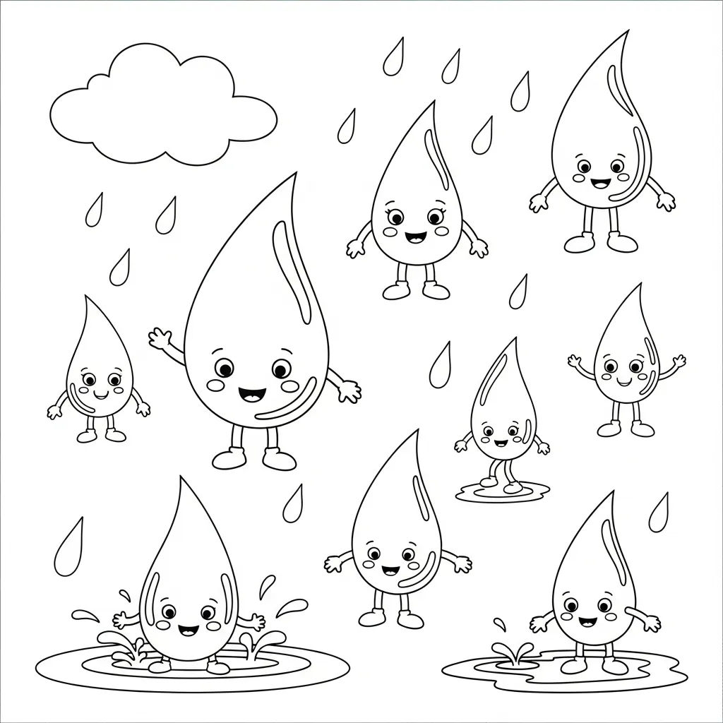 Raindrop Coloring Pages 8