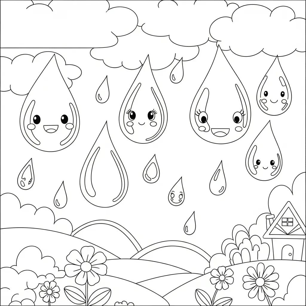 Raindrop Coloring Pages 9