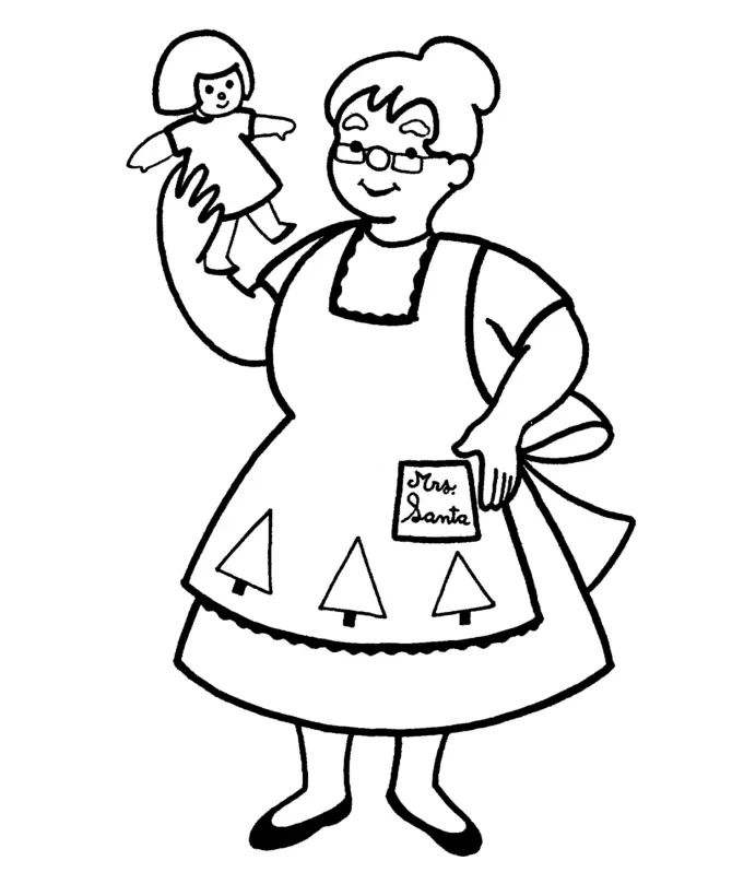 Santa Mrs Claus Coloring Pages 3