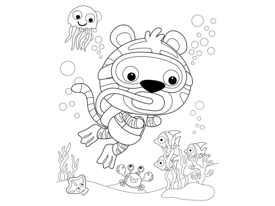 Desenhos de Mergulho Para Colorir 38