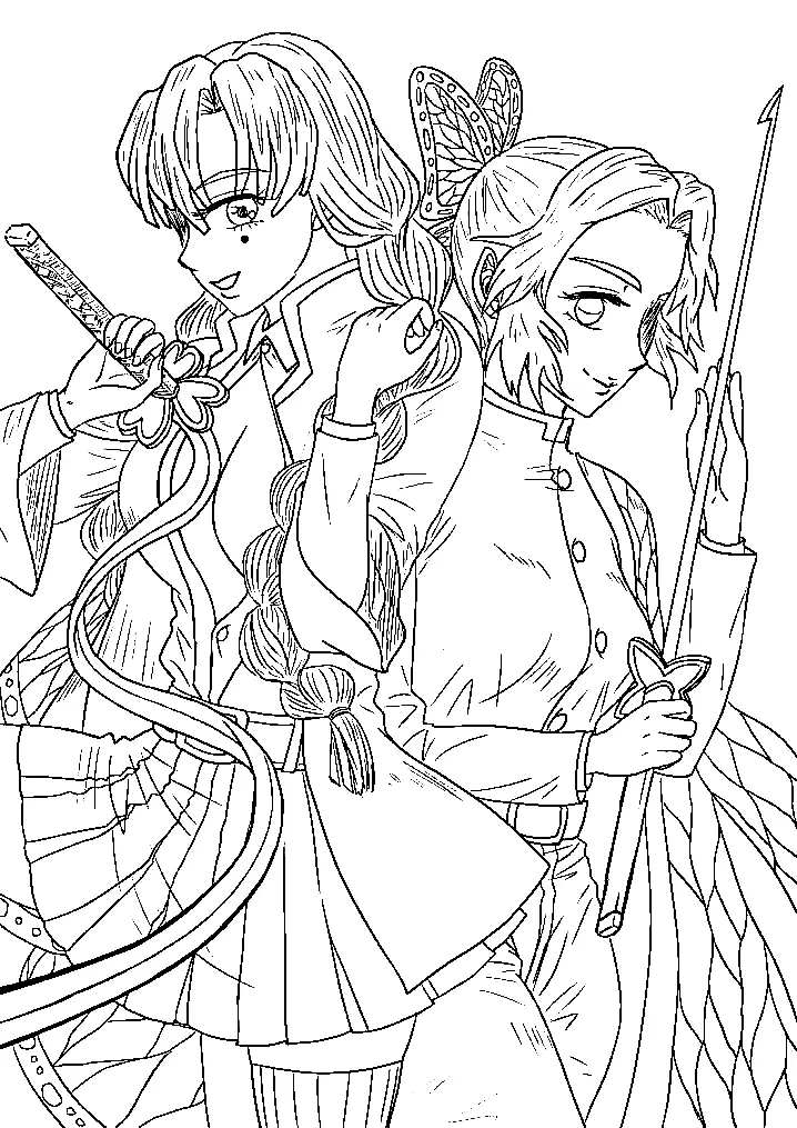 Shinobu Kochou Coloring Pages 15