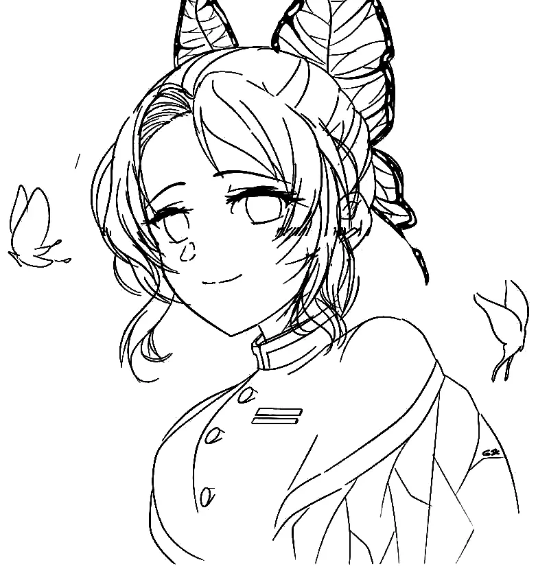 Shinobu Kochou Coloring Pages 21