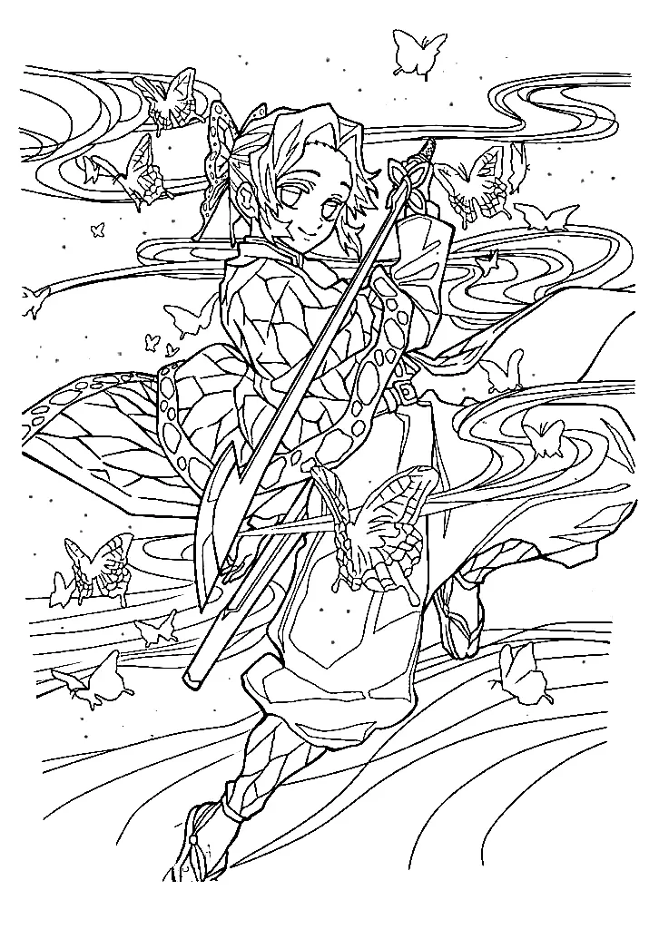 Shinobu Kochou Coloring Pages 27