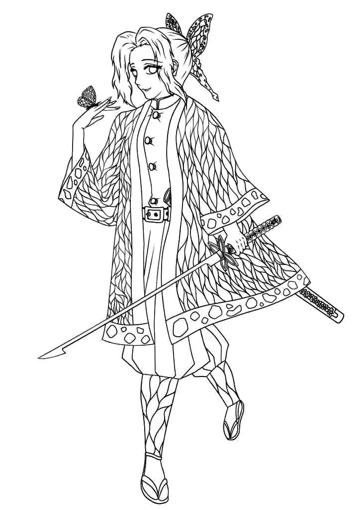 Shinobu Kochou Coloring Pages 34