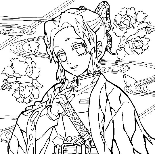 Shinobu Kochou Coloring Pages 8