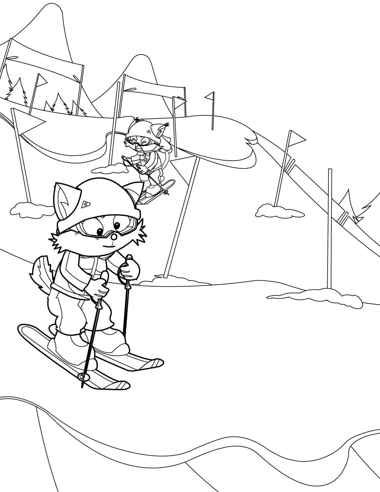 Skiing Ausmalbilder 24