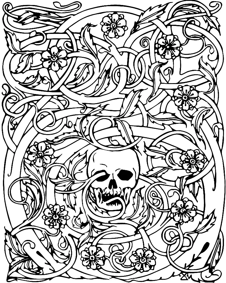 Skull Coloring Pages 31