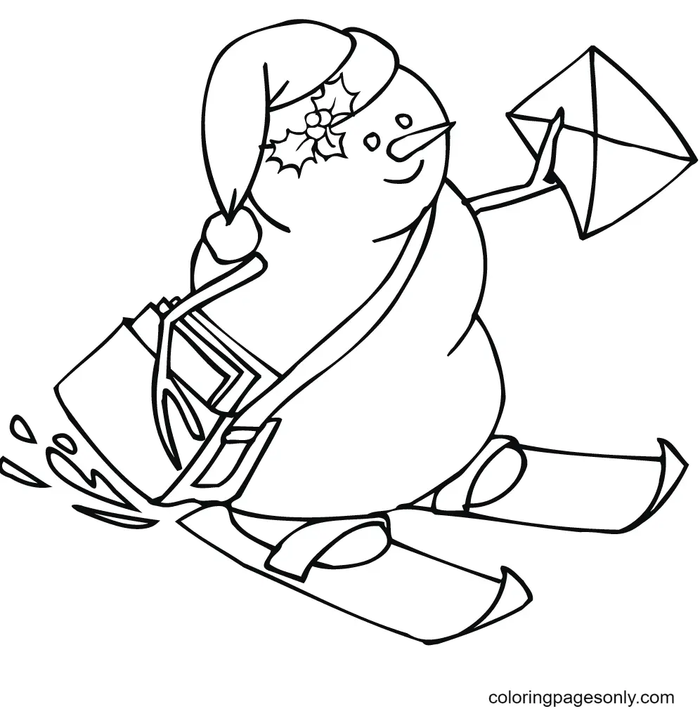 Muneco Nieve Para Colorear 8