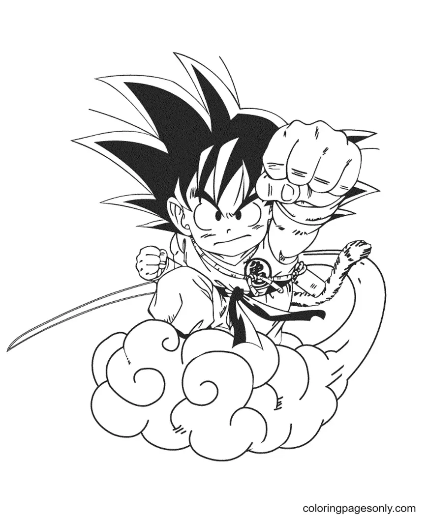 Son Goku Para Colorear 15