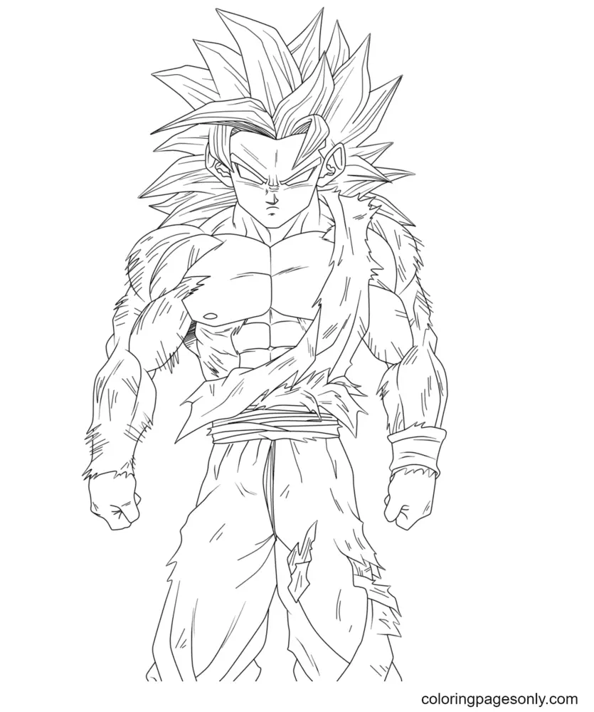Son Goku Para Colorear 16