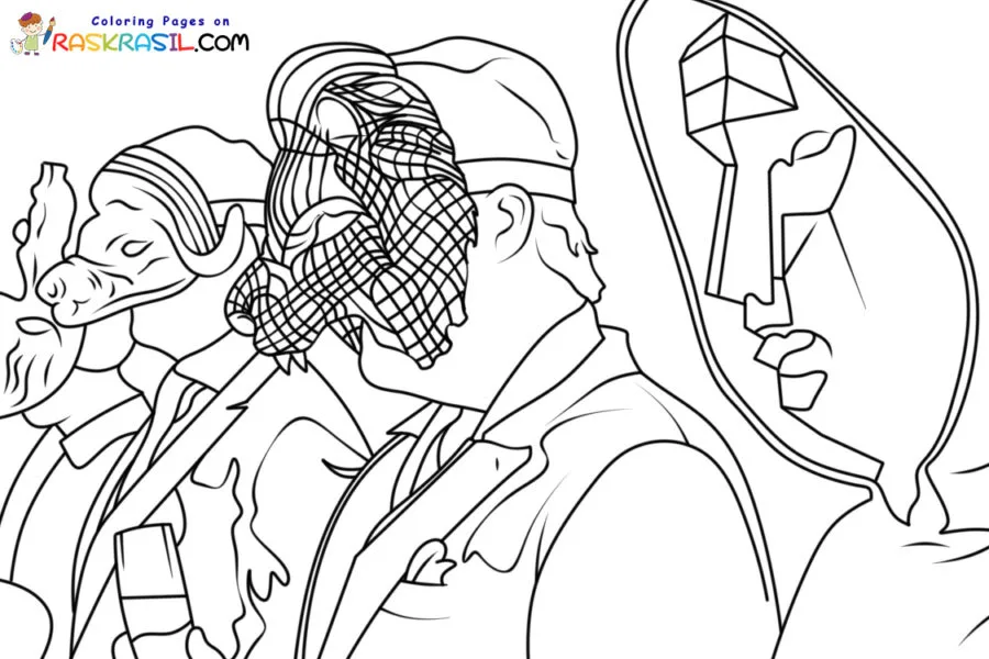 Round 6 Squid Game 2 Para Colorir 13