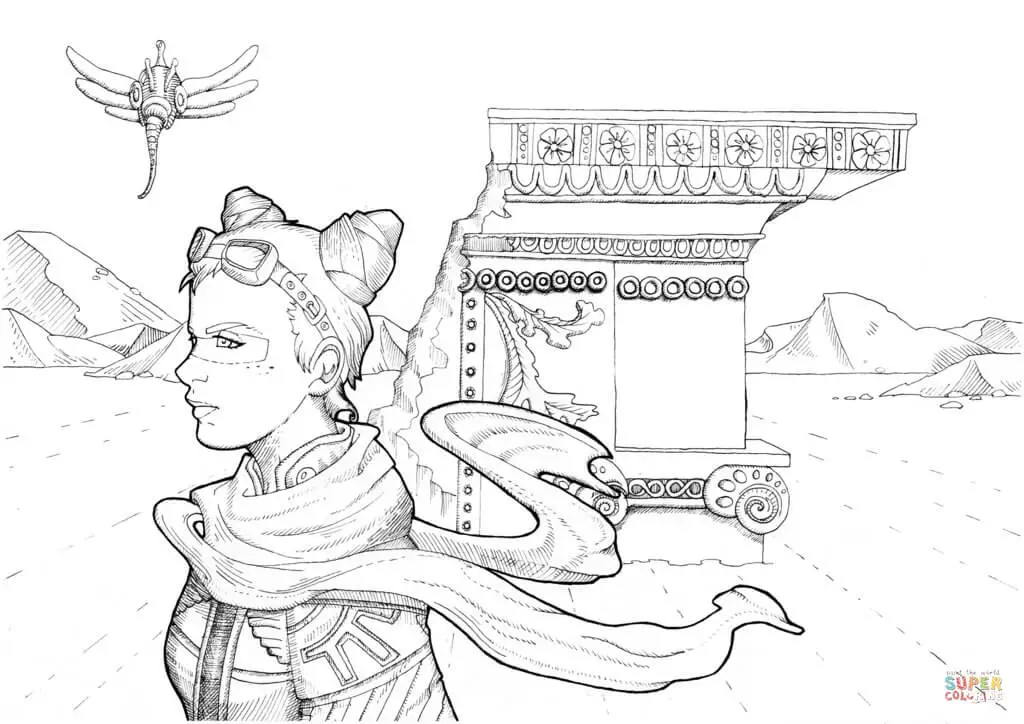 Steampunk coloring pages 30