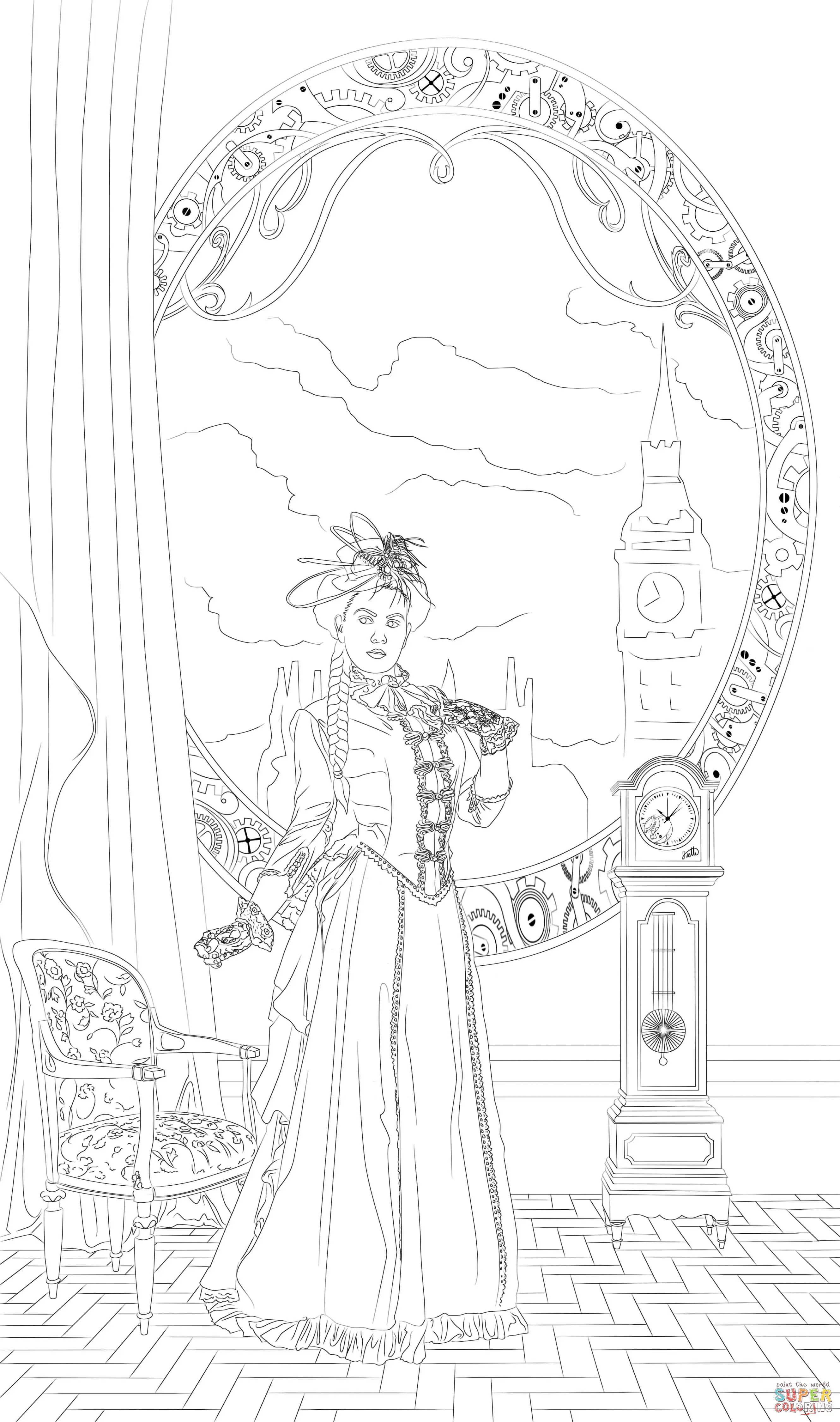 Steampunk coloring pages 31