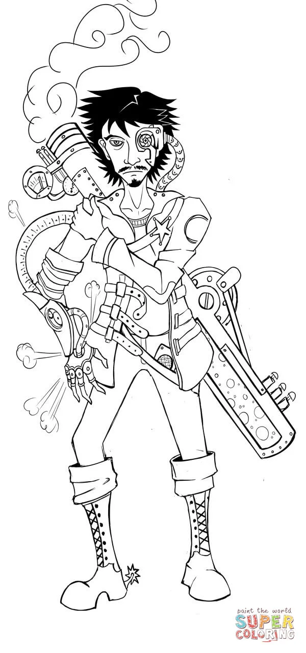 Steampunk coloring pages 38