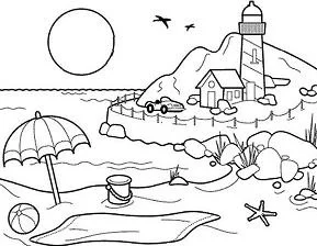 Puesta De Sol Para Colorear 16