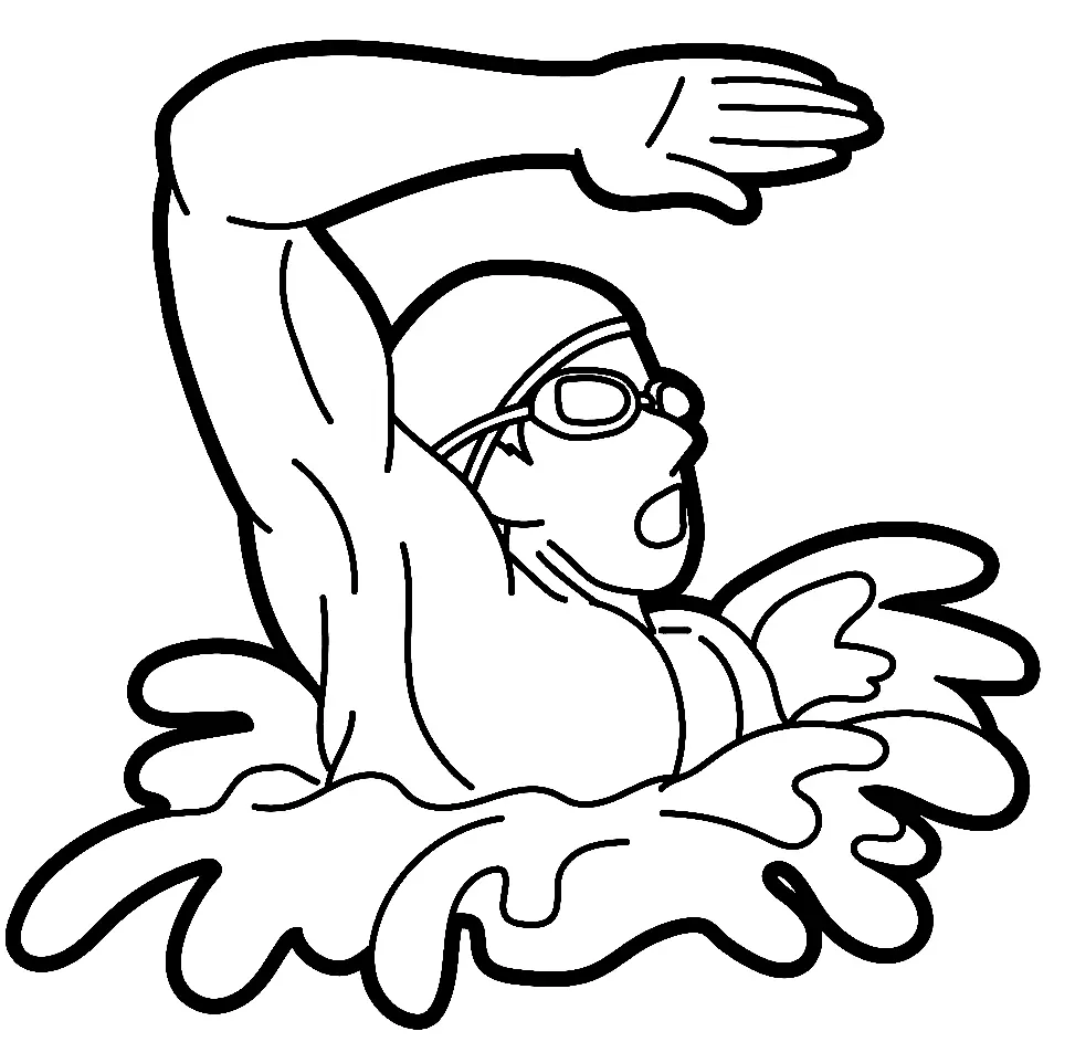 Swimming Coloring Pages