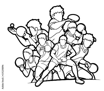 Table Tennis Coloring Pages
