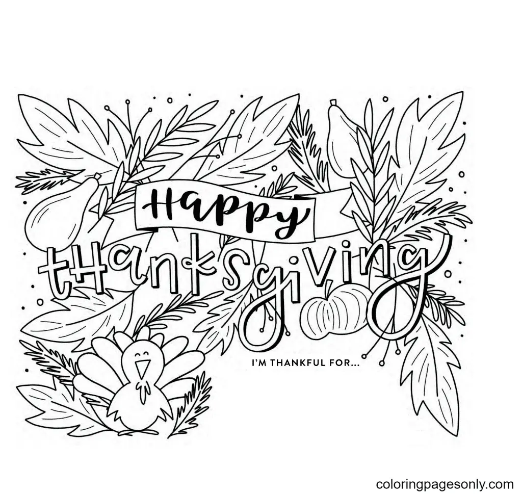 Accion Gracias Para Colorear 33