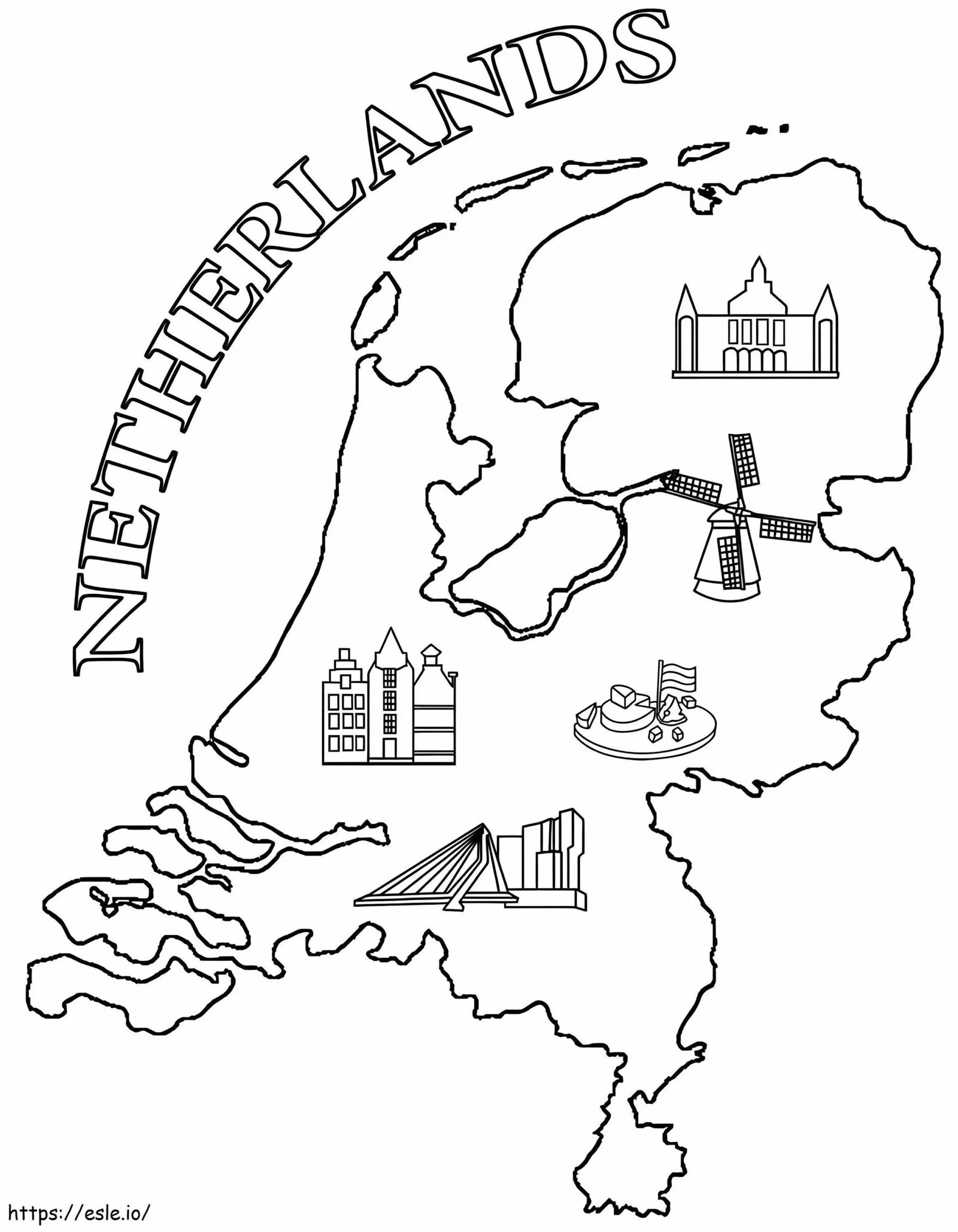 Desenhos de Holanda Para Colorir 3