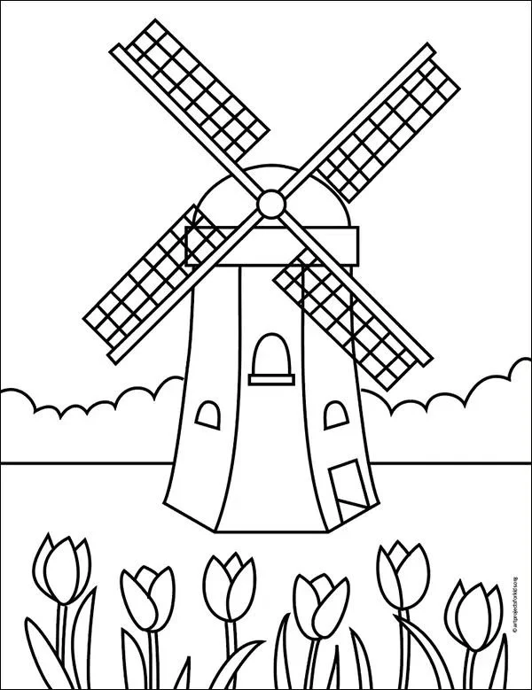 Desenhos de Holanda Para Colorir 7