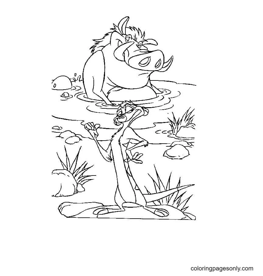 Timon and Pumbaa Coloring Pages 2