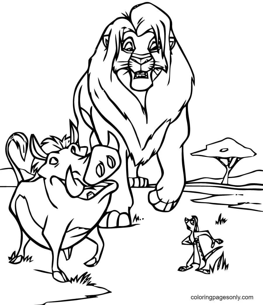 Timon and Pumbaa Coloring Pages 3