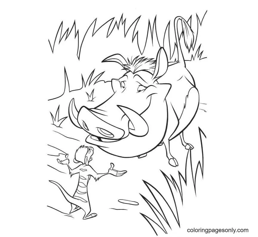 Timon and Pumbaa Coloring Pages 4