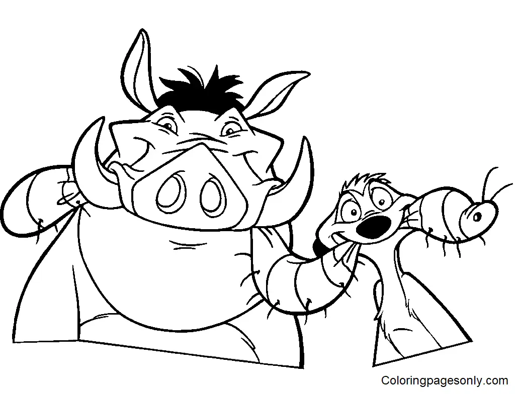 Timon and Pumbaa Coloring Pages 9