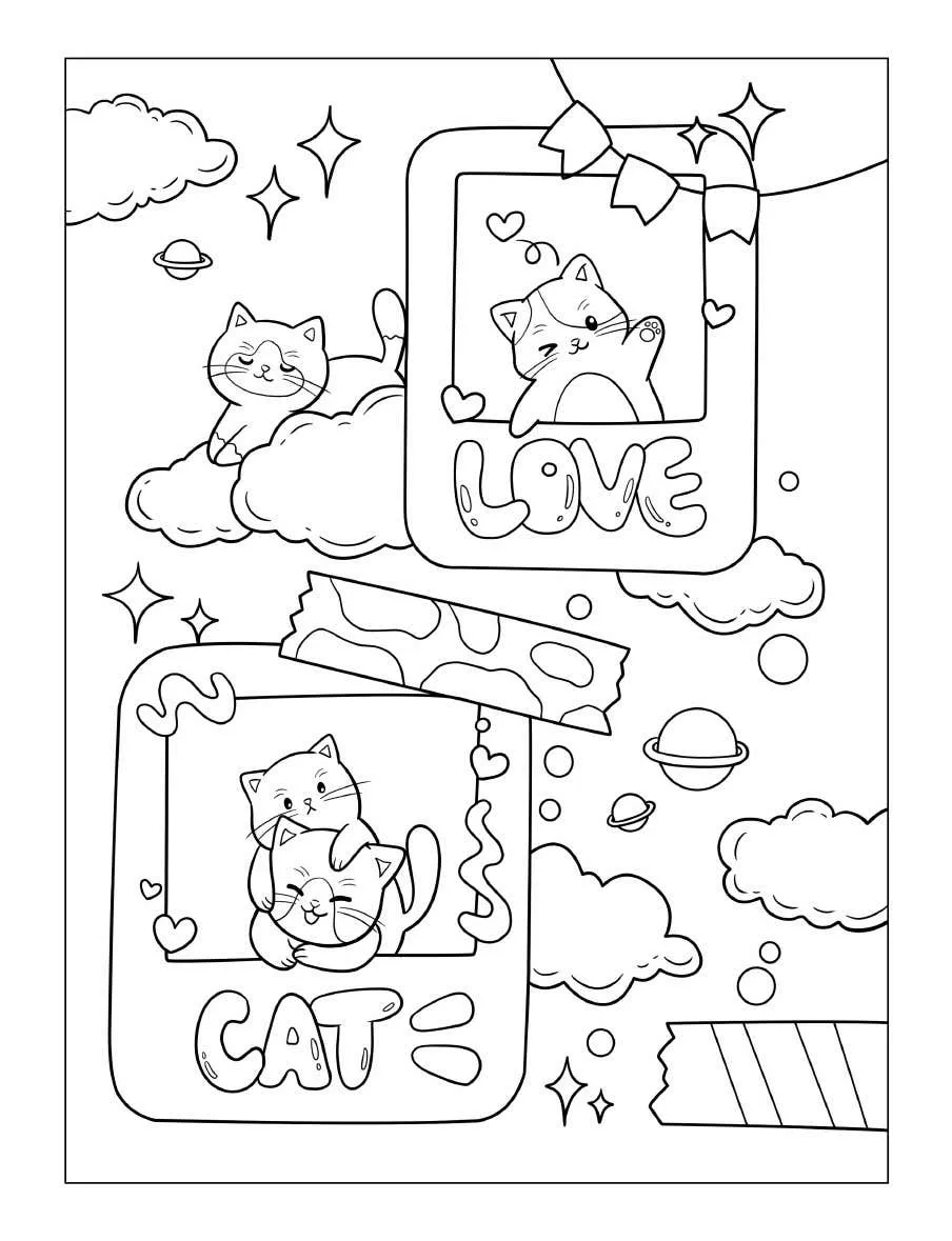 Tiny Cats Coloring Pages 10