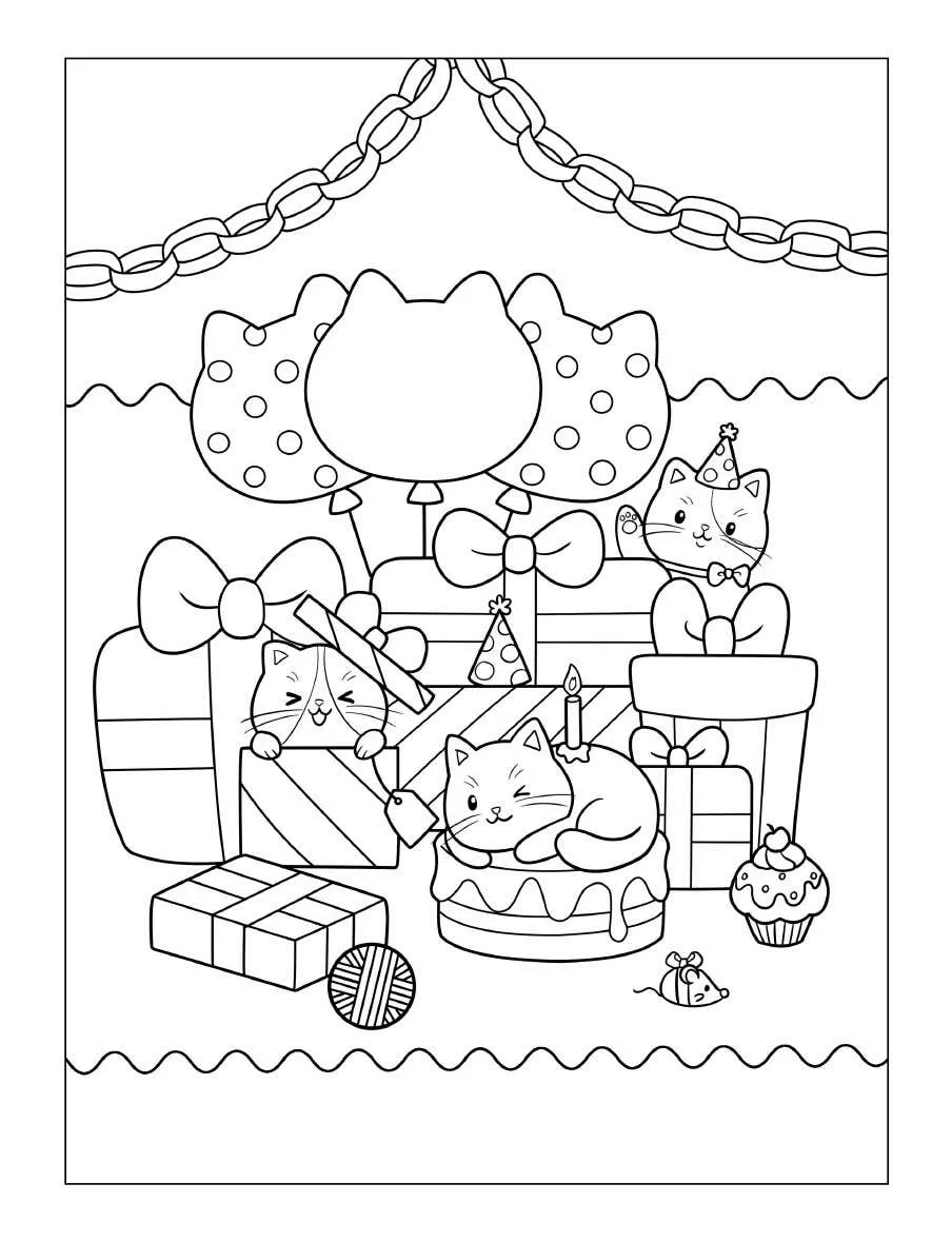 Tiny Cats Coloring Pages 22