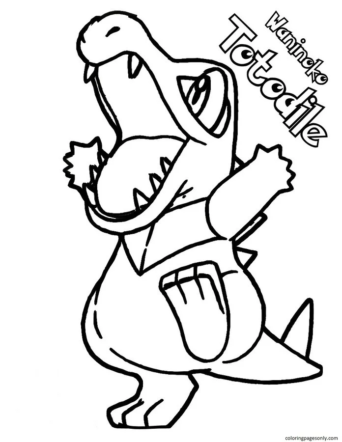 Totodile Para Colorear 1