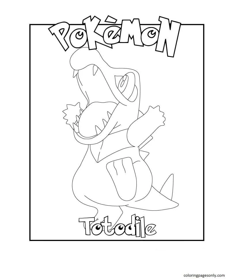 Totodile Para Colorear 2