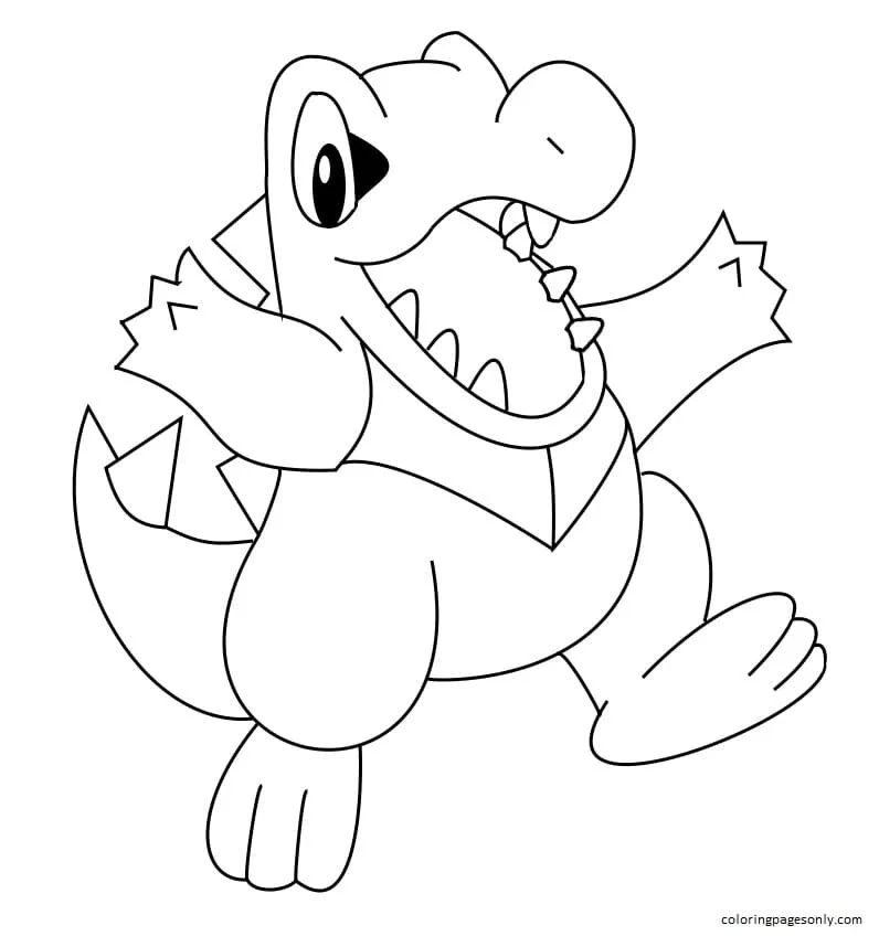 Totodile Para Colorear 8