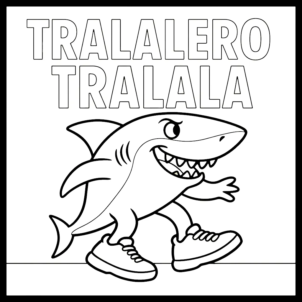 Tralalero Tralala Ausmalbilder 13